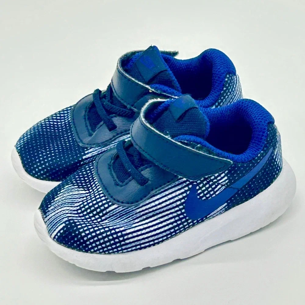 Nike Tanjun EasyOn Boys Toddler Sneakers Blue White Size 5C Athletic‎ Running